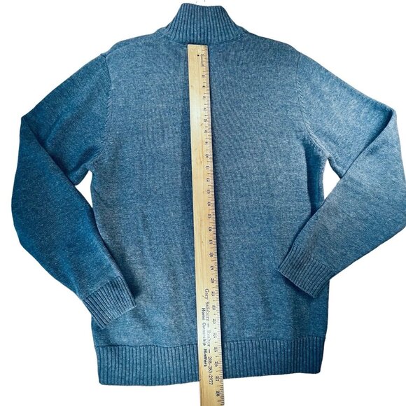 US Polo Assn Mens Pullover Sweater Blue Stripe 1/4 Zip Med Horse Logo L/S - Picture 12 of 13